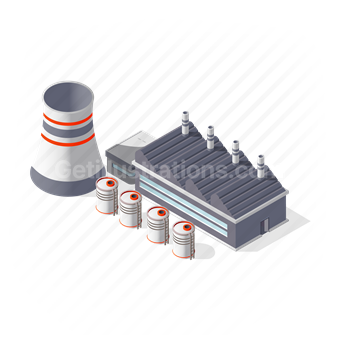 factory, chimney, industrial, building